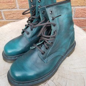Dr. Martens Teal Soft Greasy leather 8 hole boot